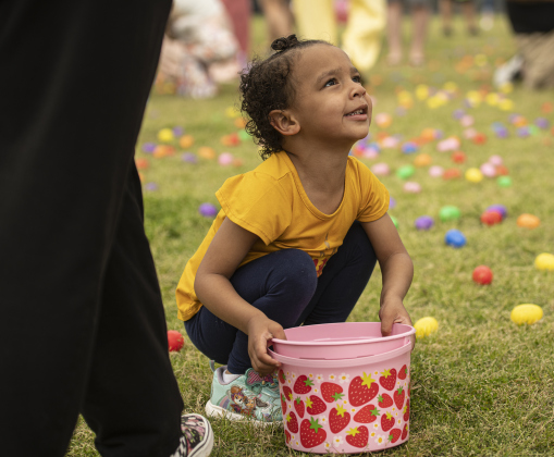 3-year-old Caselynn Doyle enjoyed looking for eggs  during the City of Taylor's Easter Egg Hunt held Saturday, March 30, 2024 at Taylor's Memorial Stadium on Davis Street.