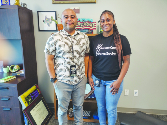 Retired Army Sgt. Michael Hernandez, a former combat medic who served in Iraq, is Williamson County’s director of veteran services. Alicia Emmons serves as grant coordinator, helping veterans and their family members with emergency financial assistance.