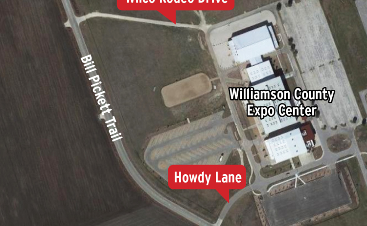 Map shows the names and locations of the new roads at the Williamson County Exposition Center. Illustration by Matthew Brake. 